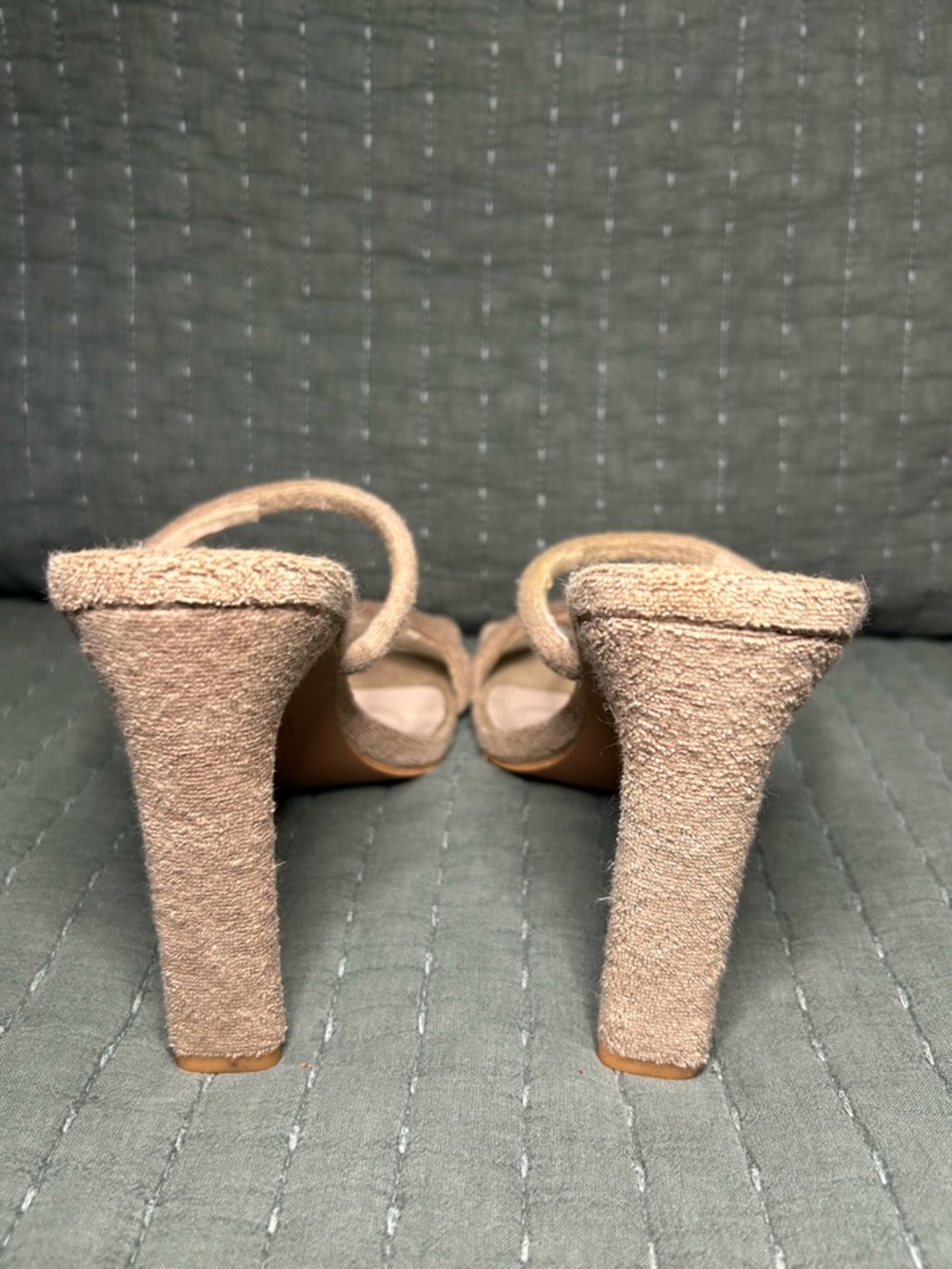 PrettyLittleThing Nude Strappy Heels Square Toe Slip On Sandals Bridesmaid Size6 - Picture 2 of 8